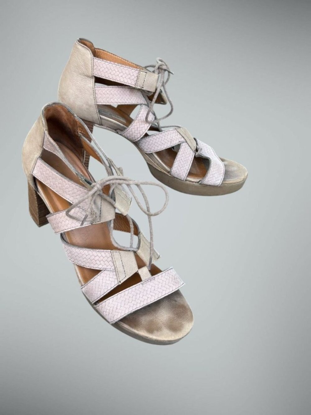 Paul Green Hana Gladiator Sandals Stacked Block Heels Size UK 7 US 9.5